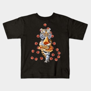 Tiger Tigers Eating Pizza, Funny Cute Kids T-Shirt